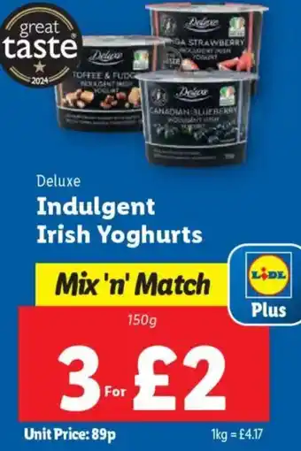 Lidl Deluxe Indulgent Irish Yoghurts offer