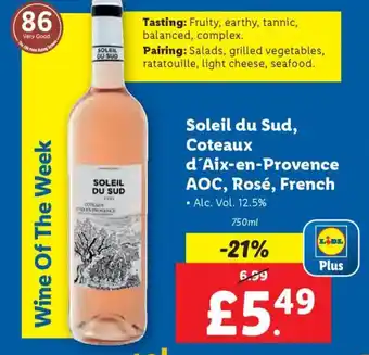 Lidl Soleil du Sud, Coteaux d'Aix-en-Provence AOC, Rosé, French offer