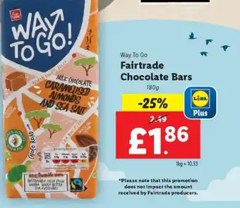 Lidl Way To Go Fairtrade Chocolate Bars offer