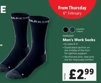 Lidl PARKSIDE Men's Work Socks offer