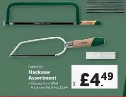 Lidl PARKSIDE® Hacksaw Assortment offer