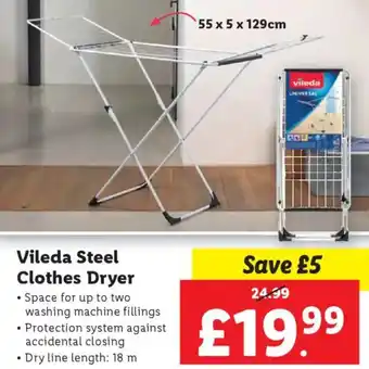 Lidl Vileda Steel Clothes Dryer offer