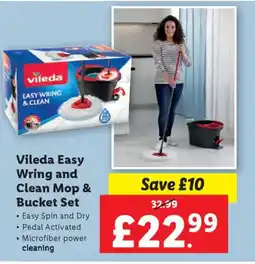 Lidl Vileda Easy Wring and Clean Mop & Bucket Set offer