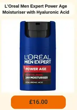 Sainsbury's L'Oreal Men Expert Power Age Moisturiser with Hyaluronic Acid offer