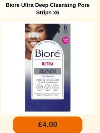 Sainsbury's Biore Ultra Deep Cleansing Pore Strips x6 offer