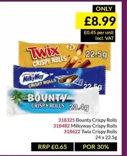 Musgrave MarketPlace Bounty Crispy Rolls Milkyway Crispy Rolls Twix Crispy Rolls offer