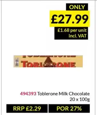 Musgrave MarketPlace Toblerone Milk Chocolate offer