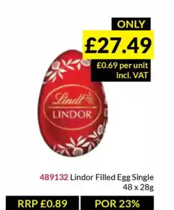 Musgrave MarketPlace Lindor Filled Egg Single offer