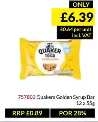 Musgrave MarketPlace Quakers Golden Syrup Bar offer