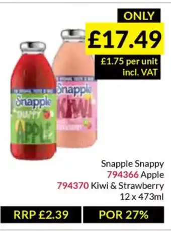 Musgrave MarketPlace Snapple Snappy offer