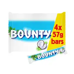 Asda Bounty Coconut & Milk Chocolate Snack Bars Multipack 4 x 57g offer