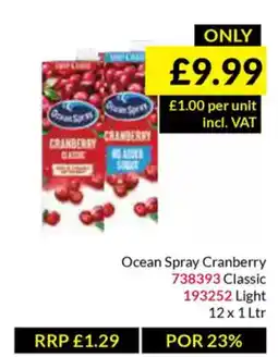 Musgrave MarketPlace Ocean Spray Cranberry offer