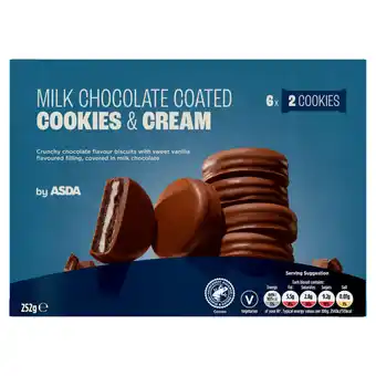 Asda ASDA 12 Milk Chocolate Coated Cookies & Cream 252g offer