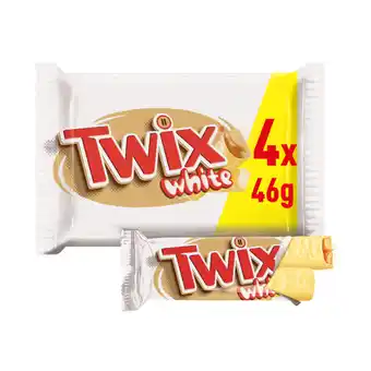 Asda Twix Caramel & White Chocolate Fingers Biscuit Snack Bars Multipack 4 x 46g offer