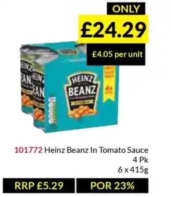 Musgrave MarketPlace Heinz Beanz In Tomato Sauce offer