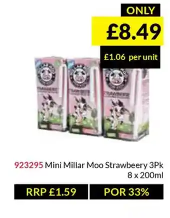 Musgrave MarketPlace Mini Millar Moo Strawbeery 3Pk offer