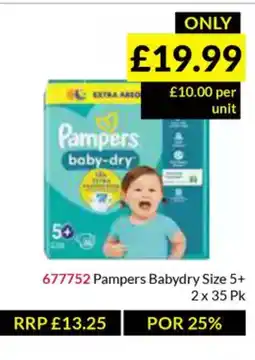 Musgrave MarketPlace Pampers Babydry Size 5+ offer