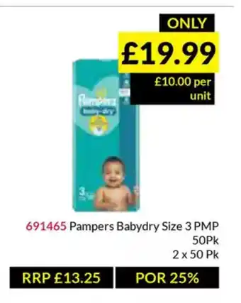 Musgrave MarketPlace Pampers Babydry Size 3 PMP offer