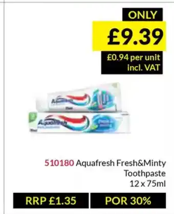 Musgrave MarketPlace Aquafresh Fresh&Minty Toothpaste offer