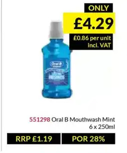 Musgrave MarketPlace Oral B Mouthwash Mint offer