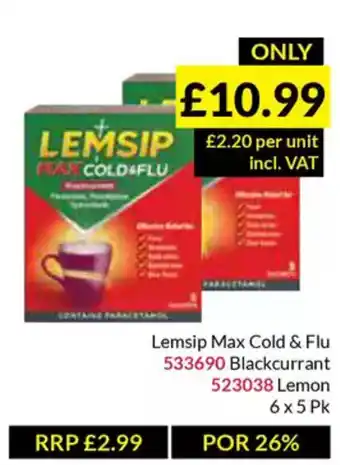 Musgrave MarketPlace Lemsip Max Cold & Flu offer