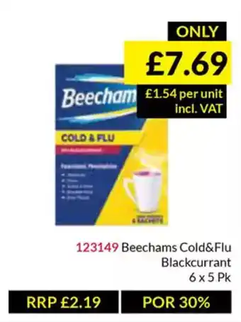 Musgrave MarketPlace Beechams Cold&Flu Blackcurrant offer