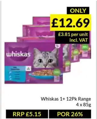 Musgrave MarketPlace Whiskas 1+ 12Pk Range offer