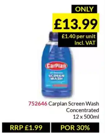 Musgrave MarketPlace Carplan Screen Wash Concentrated offer