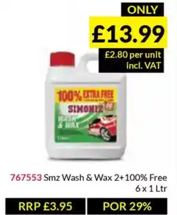 Musgrave MarketPlace Smz Wash & Wax 2+100% Free offer