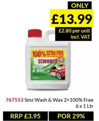 Musgrave MarketPlace Smz Wash & Wax 2+100% Free offer