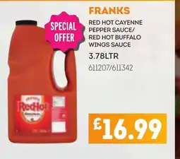 Bestway FRANKS Red hot cayenne pepper sauce/ red hot buffalo wings sauce offer