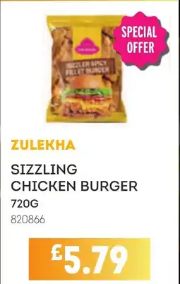 Bestway ZULEKHA Sizzling chicken burger offer