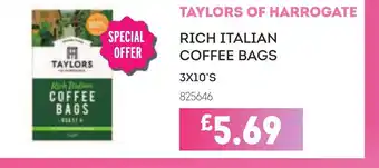 Bestway TAYLORS OF HARROGATE Rich italian coffee bags offer