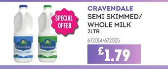 Bestway CRAVENDALE Semi skimmed/ whole milk offer