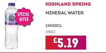 Bestway HIGHLAND SPRING Mineral water offer