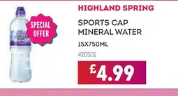 Bestway HIGHLAND SPRING Sports cap mineral water offer