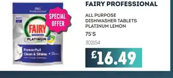 Bestway FAIRY Professional all purpose dishwasher tablets platinum lemon offer