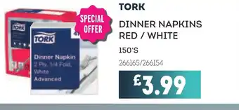 Bestway TORK Dinner napkins red/white offer