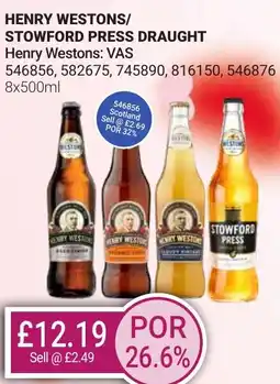 Bestway HENRY WESTONS/ STOWFORD PRESS DRAUGHT offer