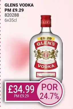 Bestway GLENS Vodka offer