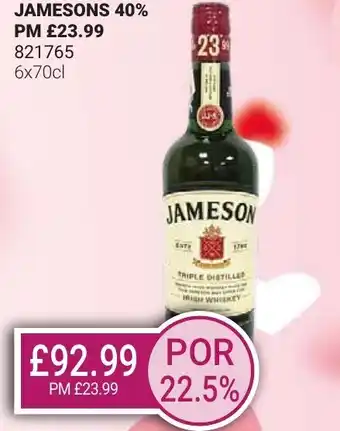 Bestway JAMESONS 40% offer