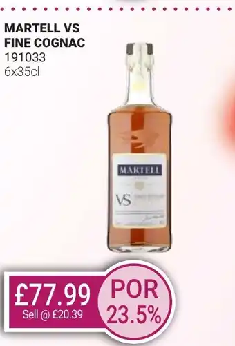 Bestway MARTELL VS Fine cognac offer