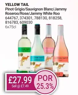 Bestway YELLOW TAIL Pinot Grigio/Sauvignon Blanc/Jammy Roseroo/Rose/Jammy White Roo offer