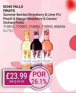 Bestway ECHO FALLS FRUITS Summer Berries/Strawberry & Lime 9%/ Peach & Mango/Raspberry & Cassis/ Orchard Fruits offer