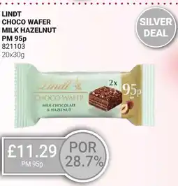 Bestway LINDT Choco wafer milk hazelnut offer