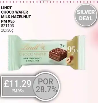 Bestway LINDT Choco wafer milk hazelnut offer