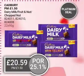 Bestway CADBURY Dairy Milk/Fruit & Nut/ Chopped Nut offer