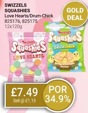 Bestway SWIZZELS Squashies love hearts/drum-chick offer