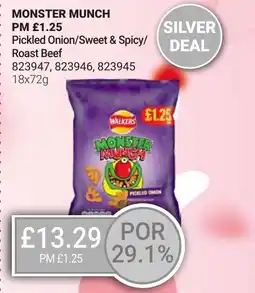 Bestway MONSTER MUNCH Pickled Onion/Sweet & Spicy/ Roast Beef offer