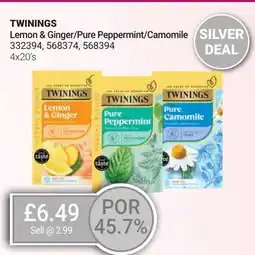 Bestway TWININGS Lemon & Ginger/Pure Peppermint/Camomile offer